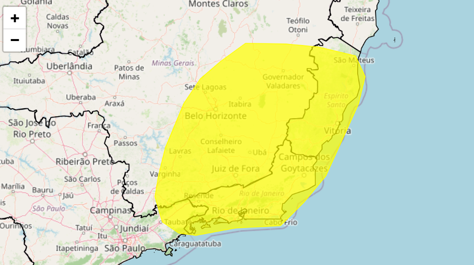 Inmet emite alerta amarelo de tempestade para Varginha e Lavras