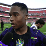 Endrick celebra gol contra o Egito e se declara à Seleção Brasileira