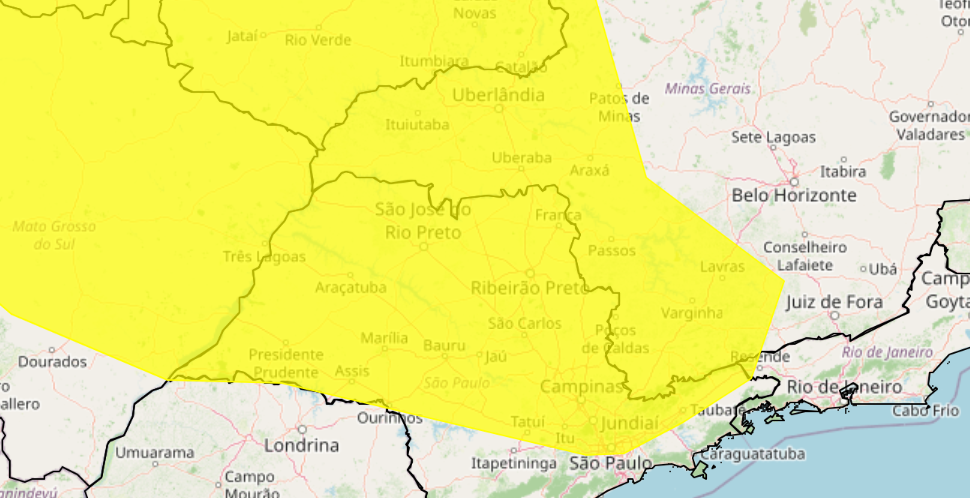 Inmet emite alerta de baixa umidade para o Sul de Minas
