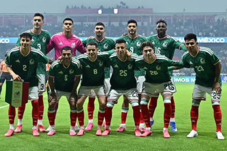 Jogadores do México que golearam a Sérvia