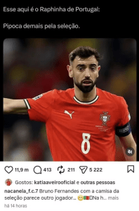 Irmã de Cristiano Ronaldo curte publicação criticando o meia Bruno Fernandes • Reprodução