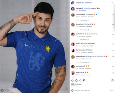 Publicação feita pelo Chelsea junto de Carlinhos Maia • Reprodução