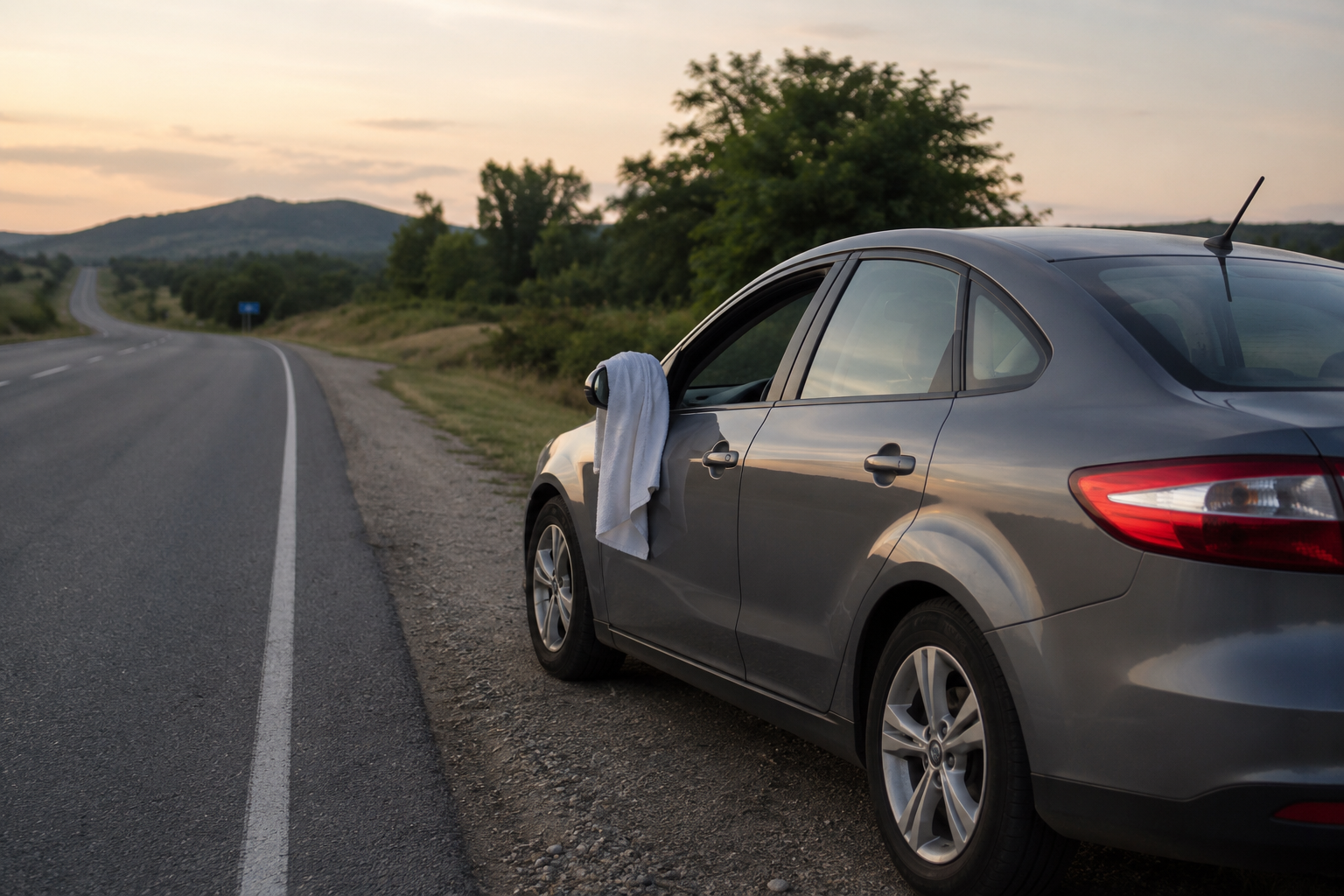 O que significa um pano branco pendurado na janela do carro?