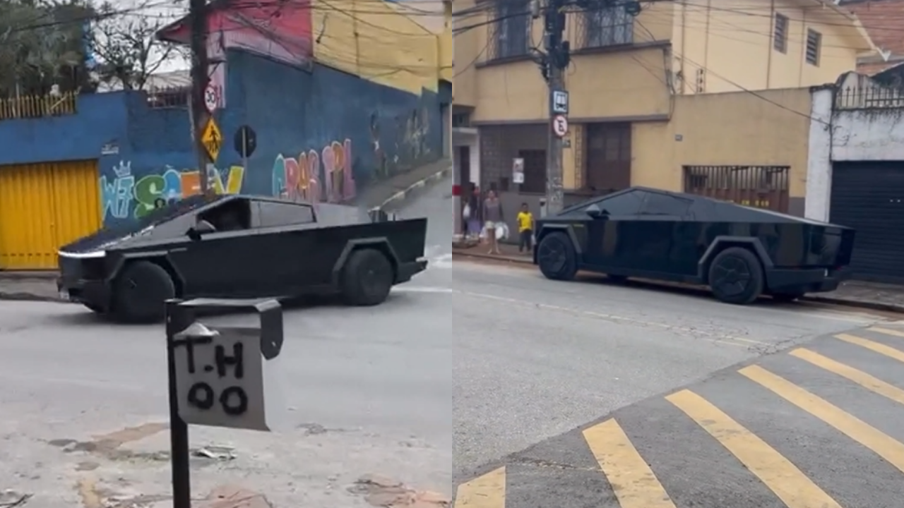 Cybertruck avaliada em R$ 2 milhões é visto em favela de BH e impressiona web