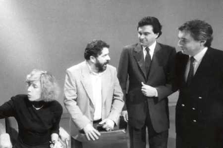 Debate da eleição presidencial de 1989 com Caiado ao lado de Lula • Jorge Araújo/Folhapress