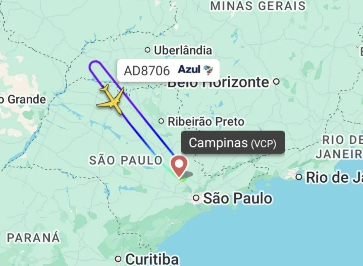 Voo da Azul com destino a Orlando retorna a Viracopos, em Campinas, após problema técnico