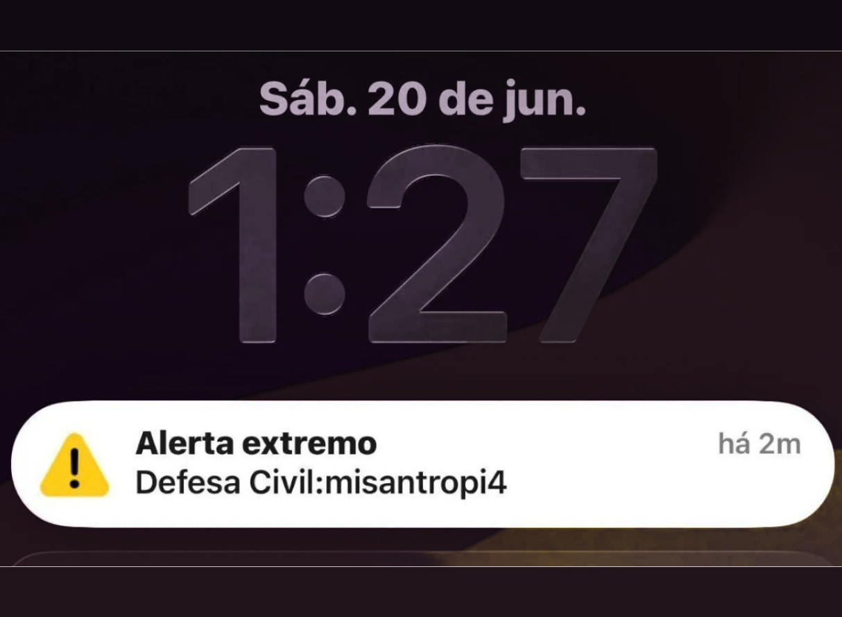 Falso alerta de 'misantropia extrema' chega a celulares em todo o país; entenda o que significa