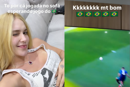 Virginia publicou registros assistindo ao jogo da Seleção Brasileira • Reprodução | Redes Sociais