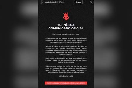 Capital Inicial informa cancelamento de shows • Reprodução | Redes Sociais
