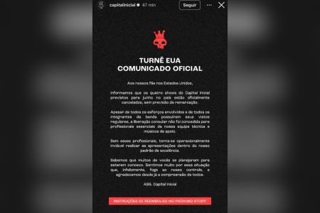 Capital Inicial informa cancelamento de shows • Reprodução | Redes Sociais