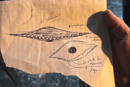 Desenho do suposto OVNI no Paraná