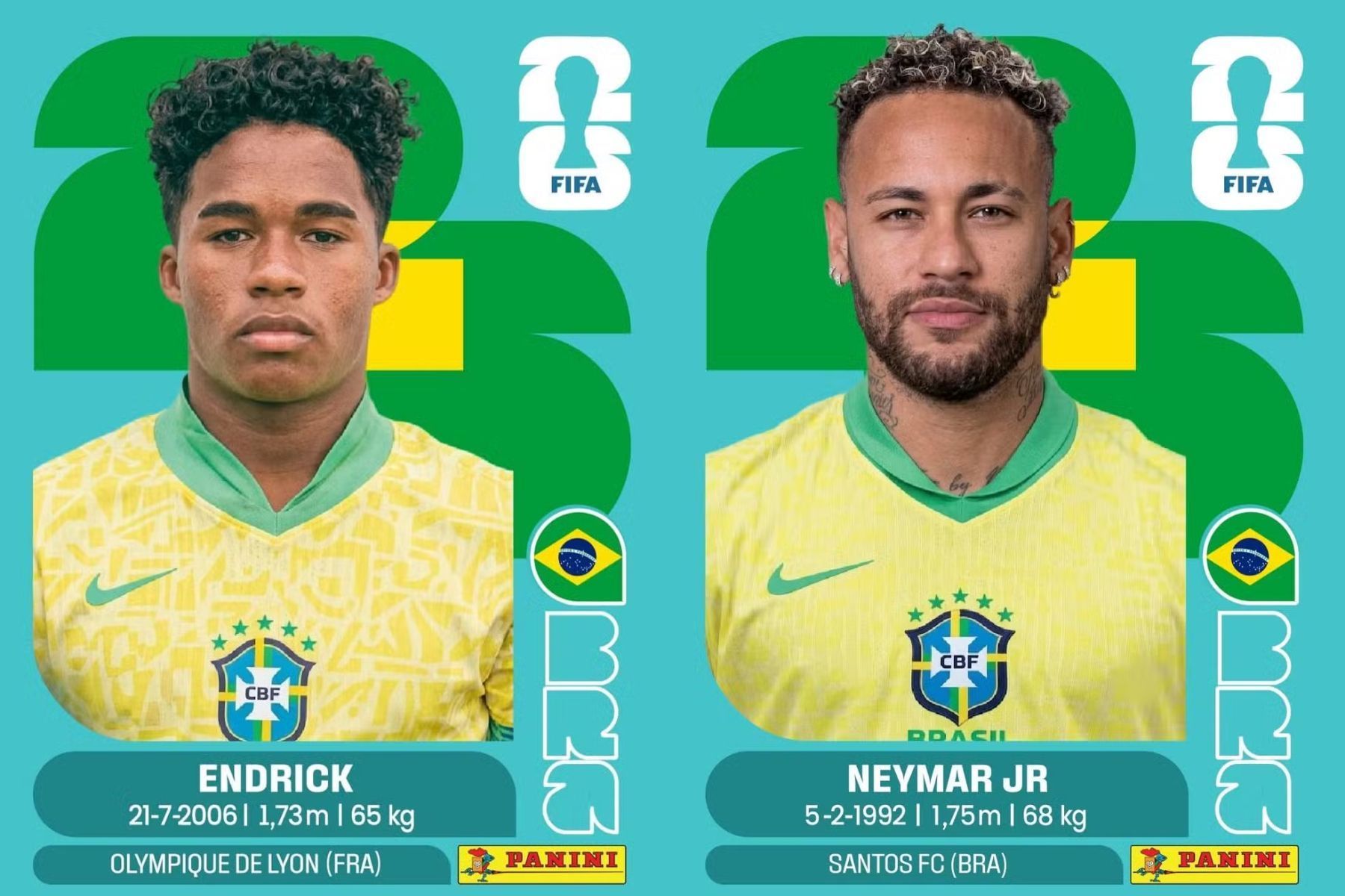 Panini lançará figurinhas de Neymar e Endrick para álbum da Copa; entenda