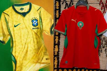 Uniformes utilizados pela Seleção Brasileiro e Marroquina para a Copa do Mundo de 2026