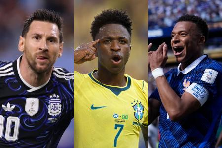 Lionel Messi, Vini Jr. e Kylian Mbappé