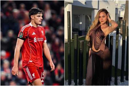 Giovanni Leoni, do Liverpool, e Lara Jucah