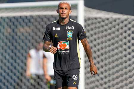 Wesley em treinamento da Seleção Brasileira