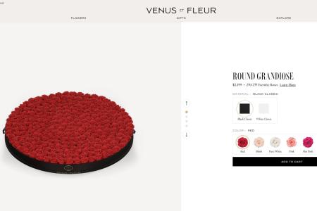Buquê de rosas recebido por Virginia • Reprodução/Venus et Fleur