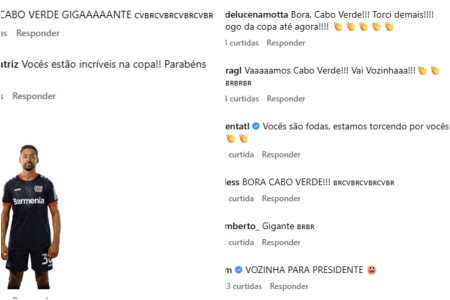 Comentários de brasileiros no Instagram oficial de Cabo Verde • Reprodução/Instagram