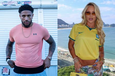 Maduka Okoye, goleiro da Nigéria, e Virginia Fonseca, influenciadora e empresária