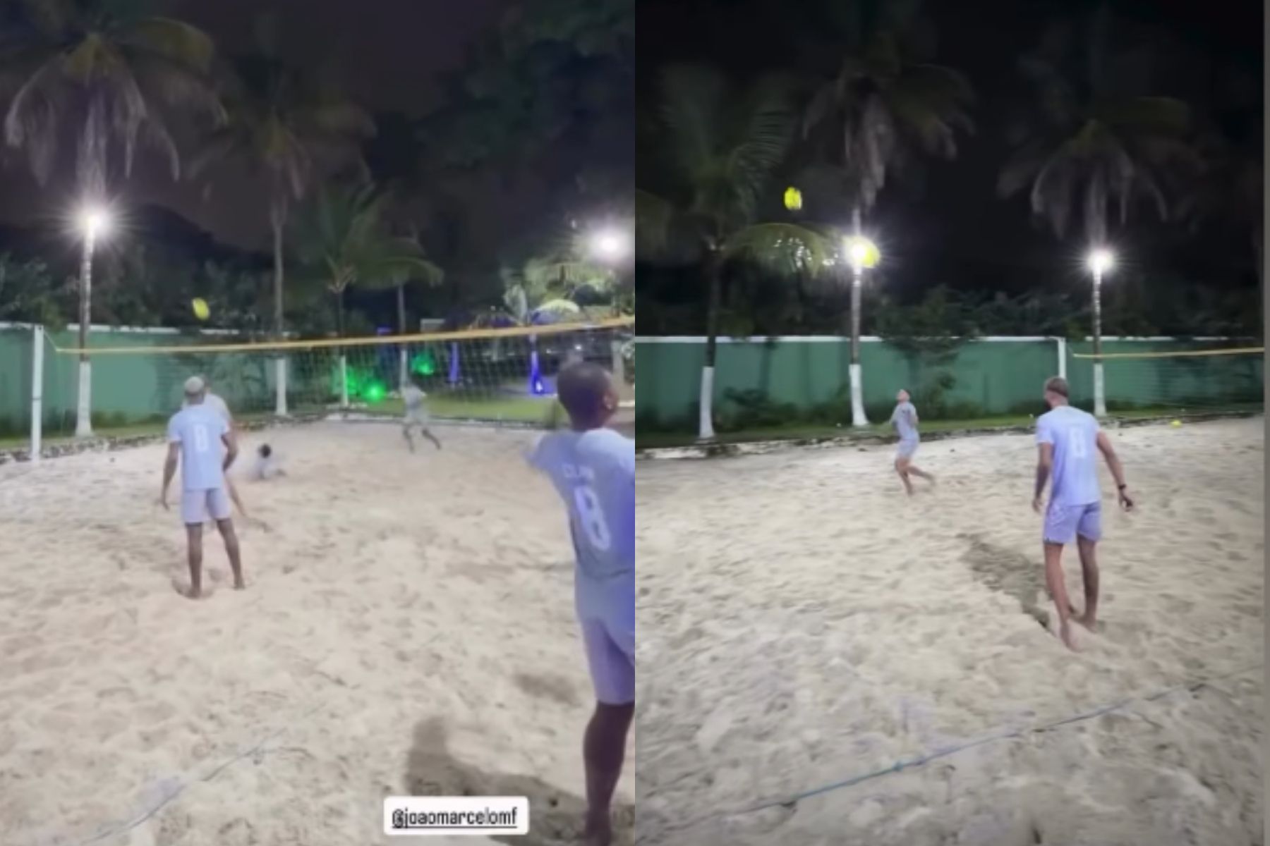Jogadores do Cruzeiro formam dupla de futevôlei durante as férias; veja
