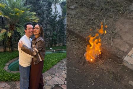 Esposa do cantor colocou fogo no objeto