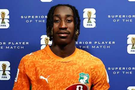 Yan Diomandé, foi o melhor em campo na vitória da Costa do Marfim por 1 a 0 sobre o Equador • Divulgação/ Federação Costa do Marfim