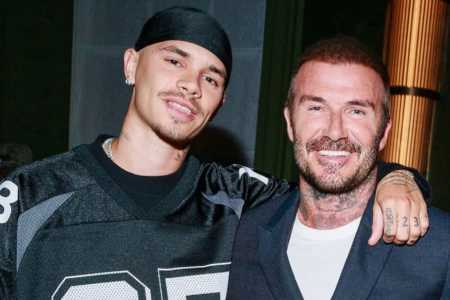 Romeo e o pai David Beckham