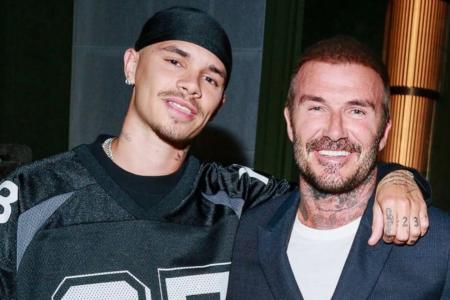 Romeo e o pai David Beckham