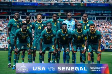 Seleção Senegalesa posada