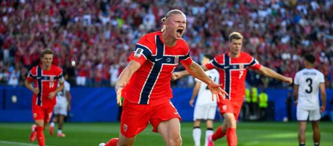Haaland foi o líder da Noruega na estreia da Seleção na Copa do Mundo