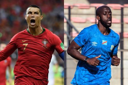 Cristiano Ronaldo (à esquerda) e Yoane Wissa (à direita)