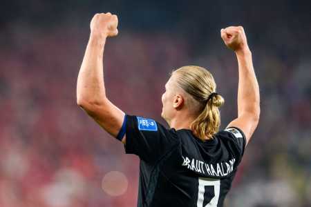 Haaland comemora gol na Copa do Mundo