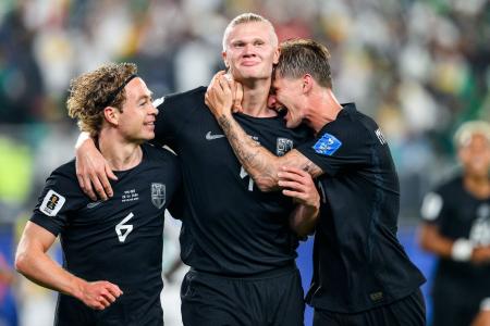 Haaland comemora gol marcado na Copa do Mundo • Reprodução / Noruega