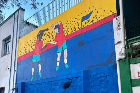 Mural em homenagem à Copa do Mundo Feminina no Brasil