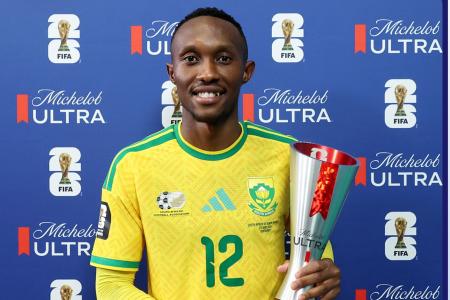 Thapelo Maseko é elito melhor jogador da partida entre África do Sul e Coreia do Sul