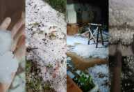 Granizo invade casas e cobre ruas de gelo em cidades do Centro-Oeste de Minas; veja vídeos