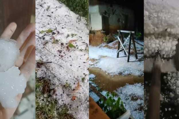 Granizo invade casas e cobre ruas de gelo em cidades do Centro-Oeste de Minas; veja vídeos