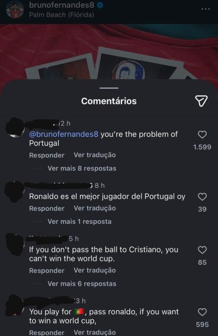Torcedores criticam jogadores de Portugal por não passarem a bola a Cristiano Ronaldo • Reprodução/X