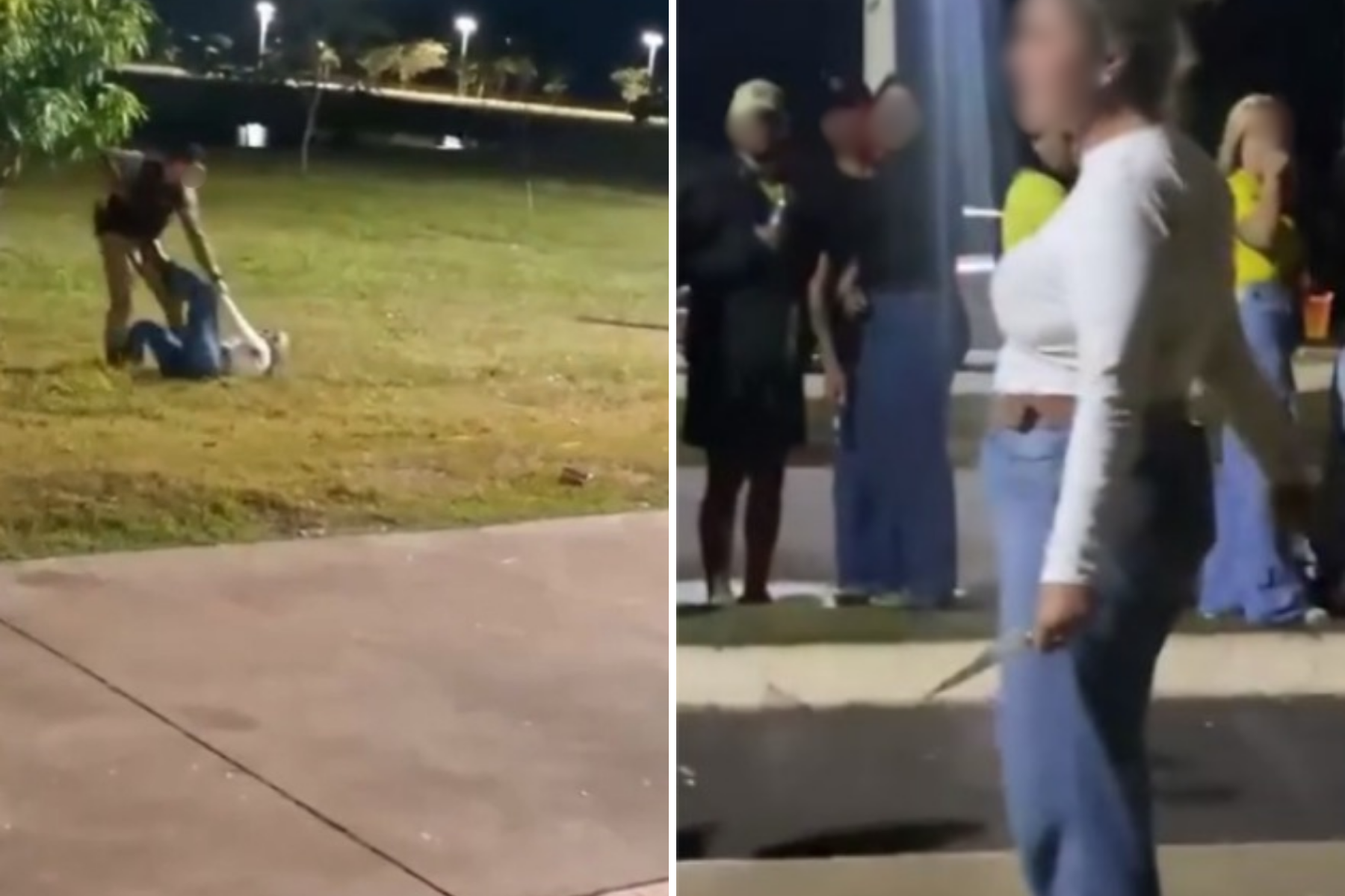 Vídeo: mulher armada com faca entra em luta corporal com militares