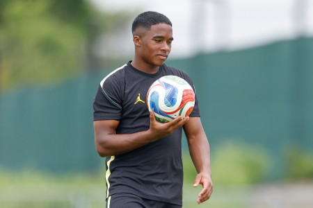 Endrick em treino do Brasil durante a Copa do Mundo