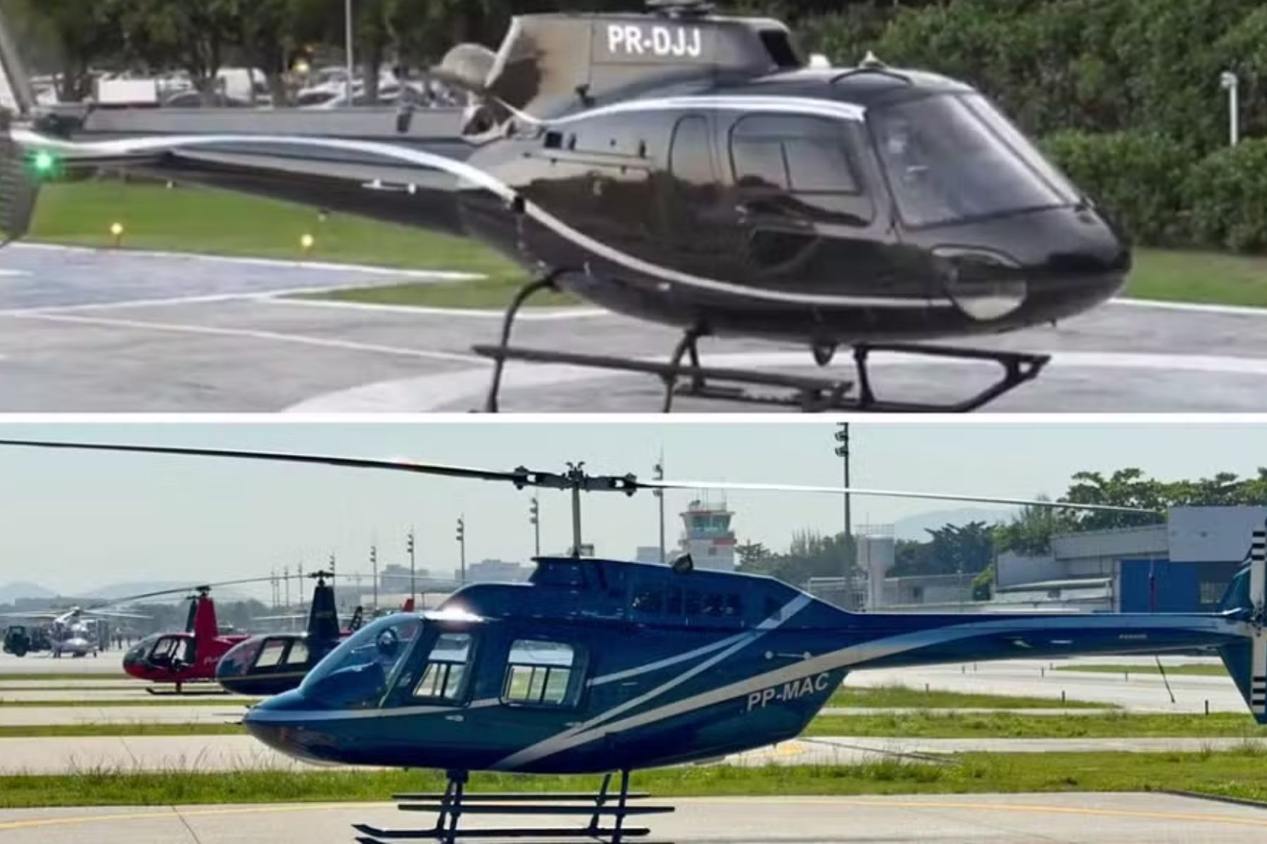 Helicóptero que explodiu após colisão no ar ia para Angra; veja detalhes