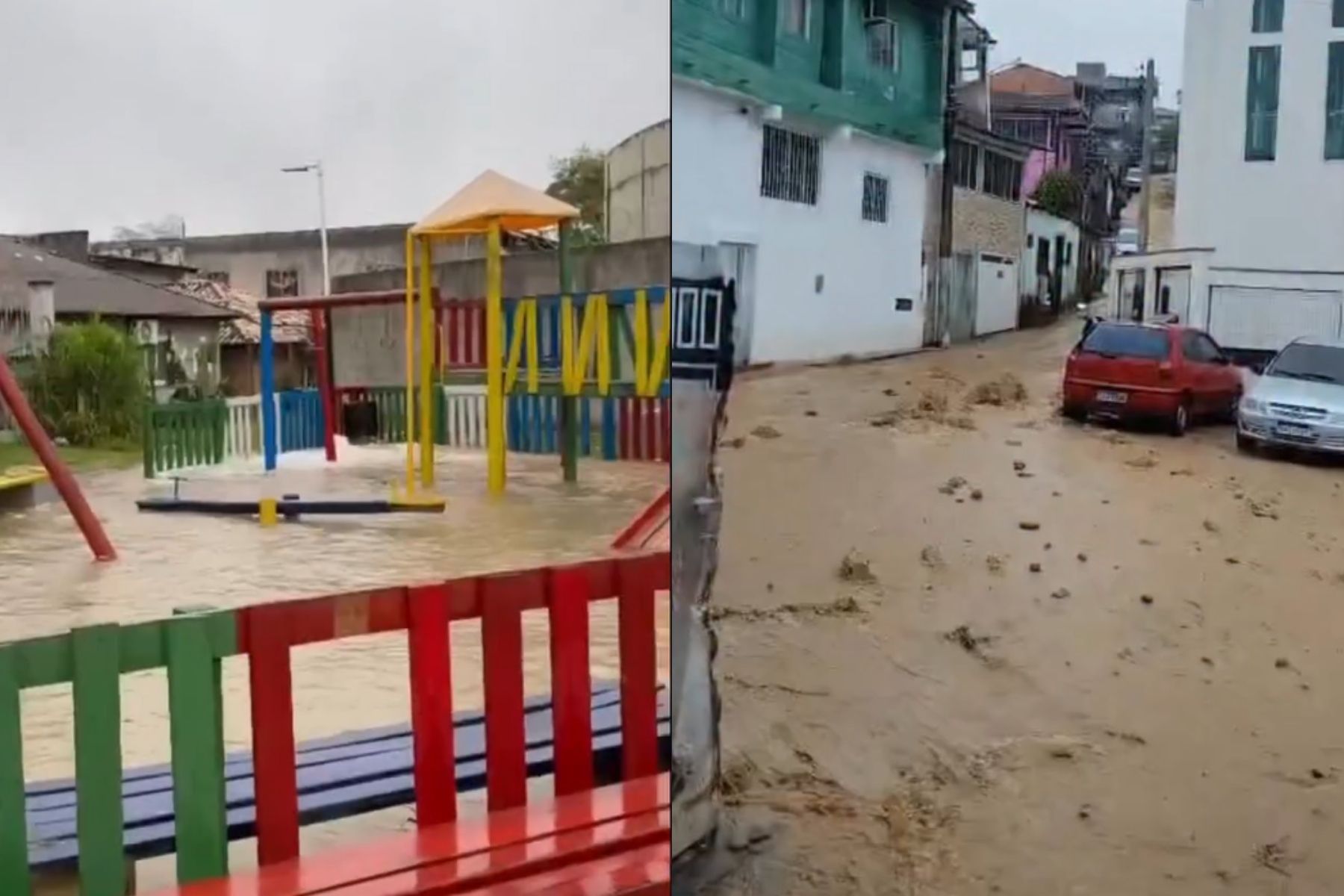 Vídeo: reservatório transborda, alaga casas e causa prejuízos na Serrinha, em Florianópolis