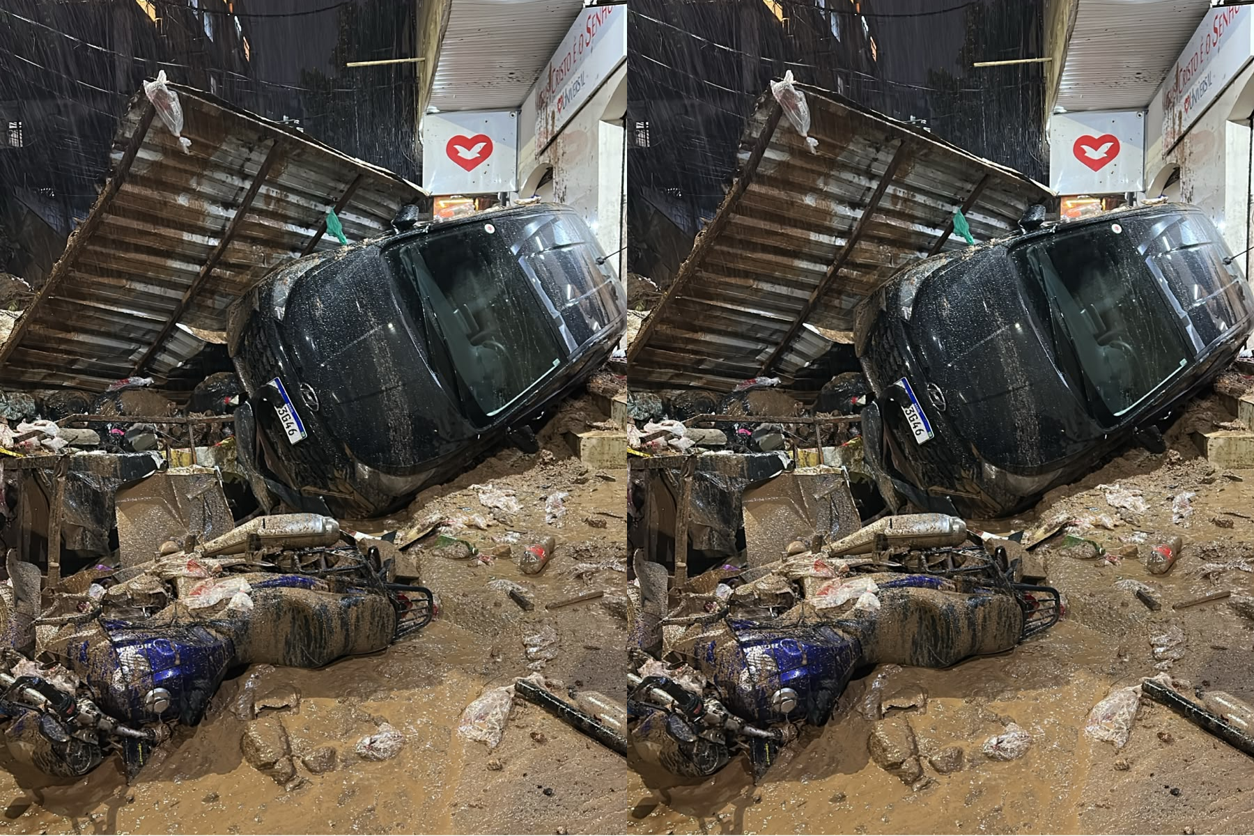Deslizamento de terra atinge comunidade da Rocinha após forte chuva no Rio
