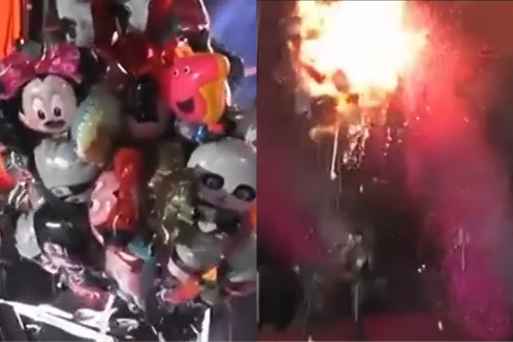 Balões infantis pegam fogo após contato com pirotecnia durante show na Bahia; veja vídeo