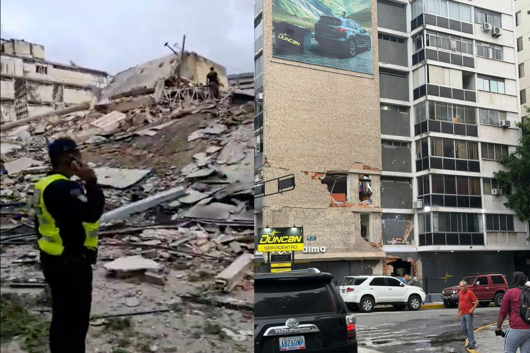 Socorristas ouvem vozes sob escombros após terremotos na Venezuela