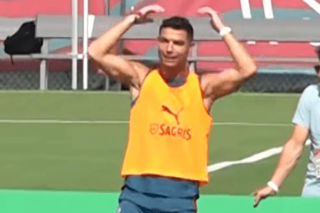Atitude de Cristiano Ronaldo no treino de Portugal