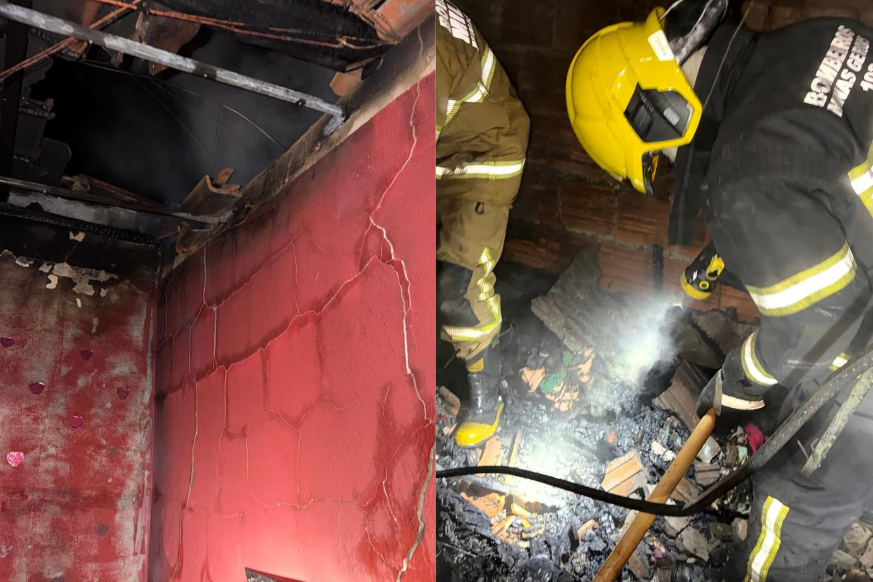 Incêndio atinge casa em Minas; suspeita é de curto-circuito