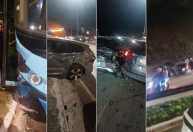 Ônibus bate em seis veículos na MG-030, na Grande BH