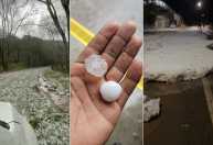 Imagens impressionantes mostram chuva de granizo em cidades da região Central de MG