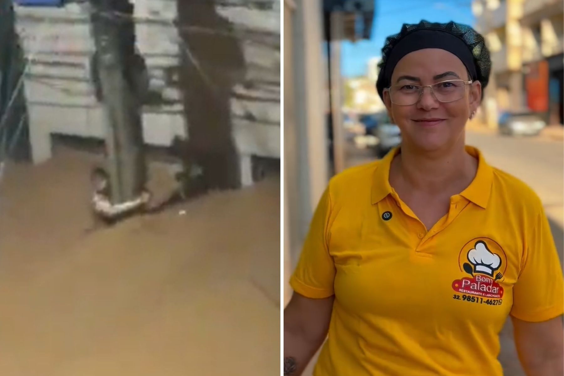 Mulher que ficou agarrada por 3 horas durante chuvas em Ubá reabre restaurante